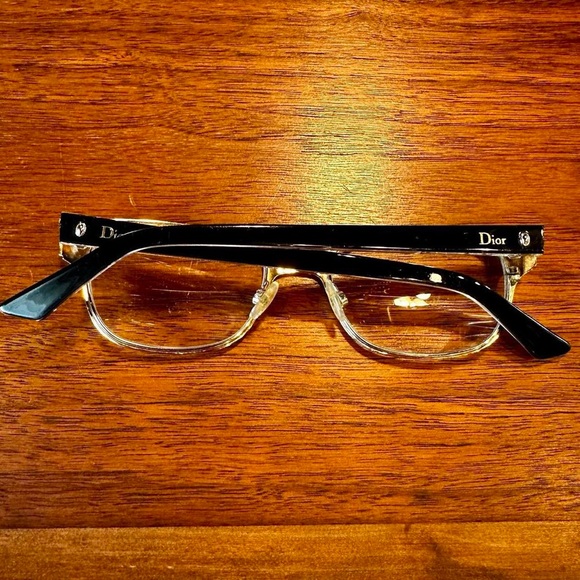 Christian Dior Gold & Black Cat Eye Eyeglasses Frames - Picture 2 of 8